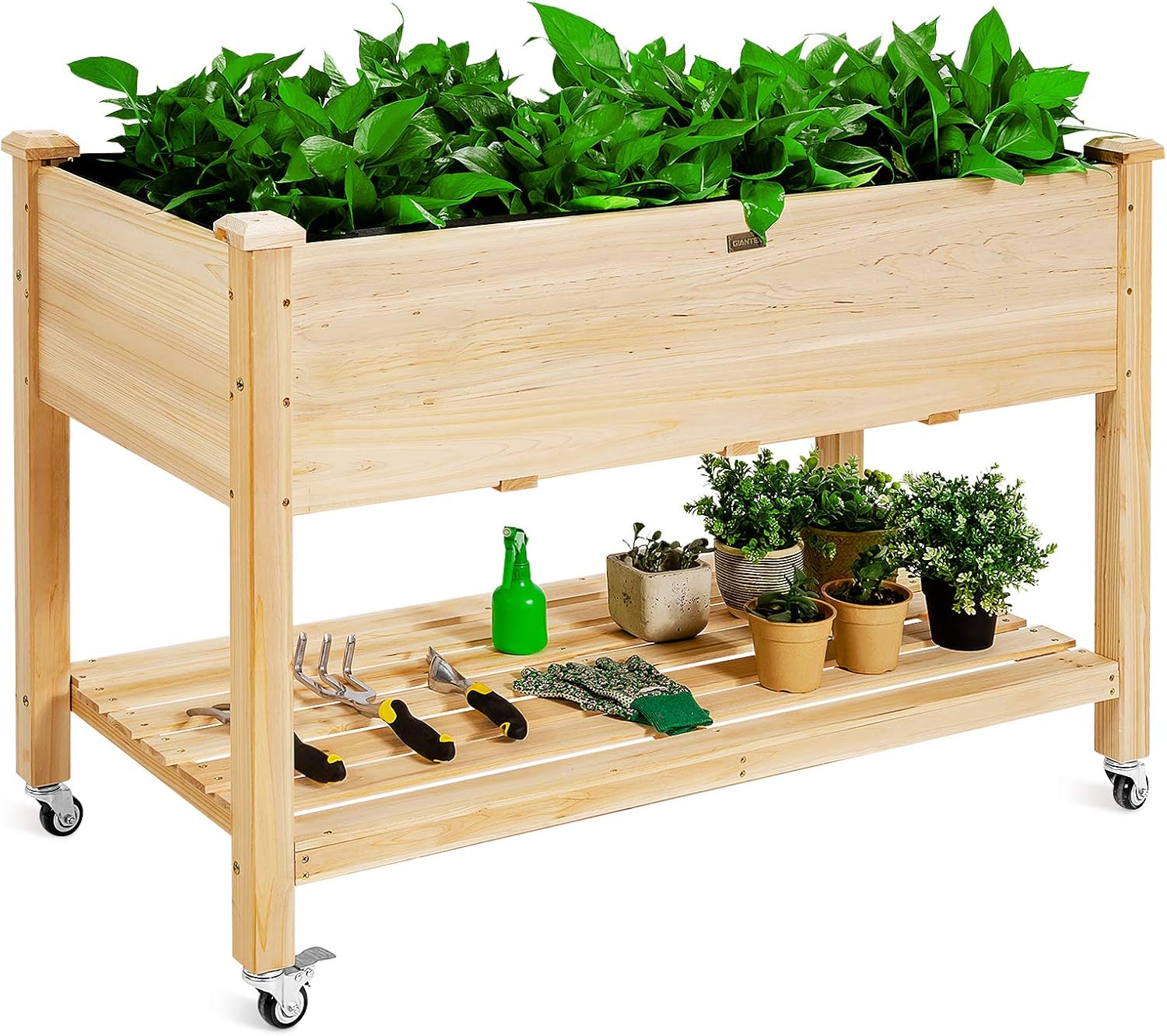 Raised Garden Bed - Drewniana podwyższona grządka na kółkach do