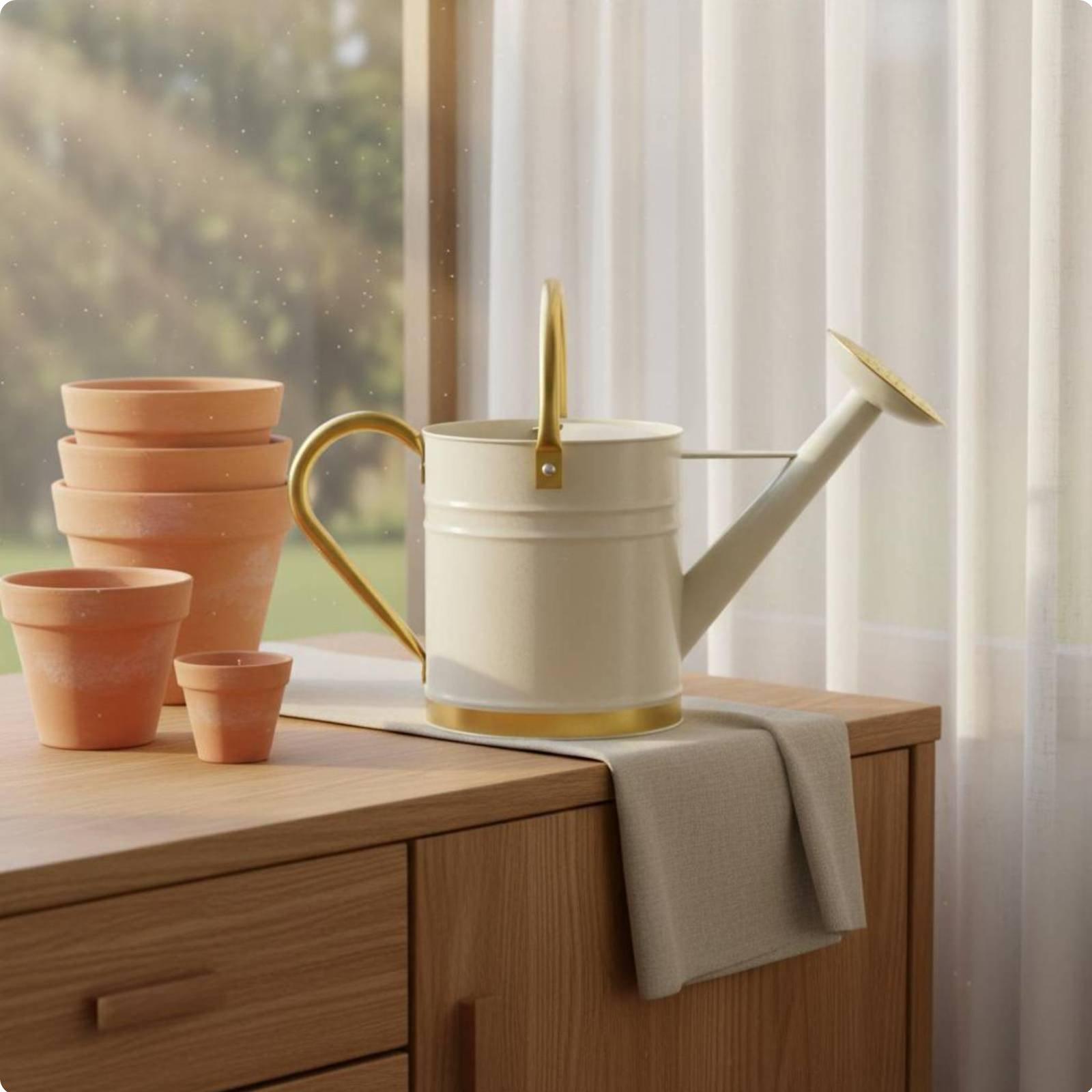 Watering Can - Konewka z długim dzióbkiem, metalowa, szczelna,